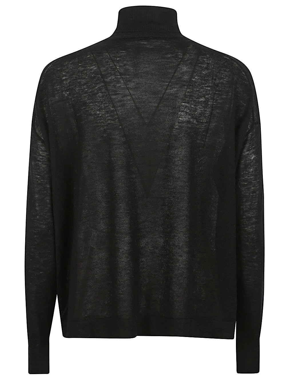 CT PLAGE Black Turtleneck Sweater with Ribbed Hems and Flared Cut image 1