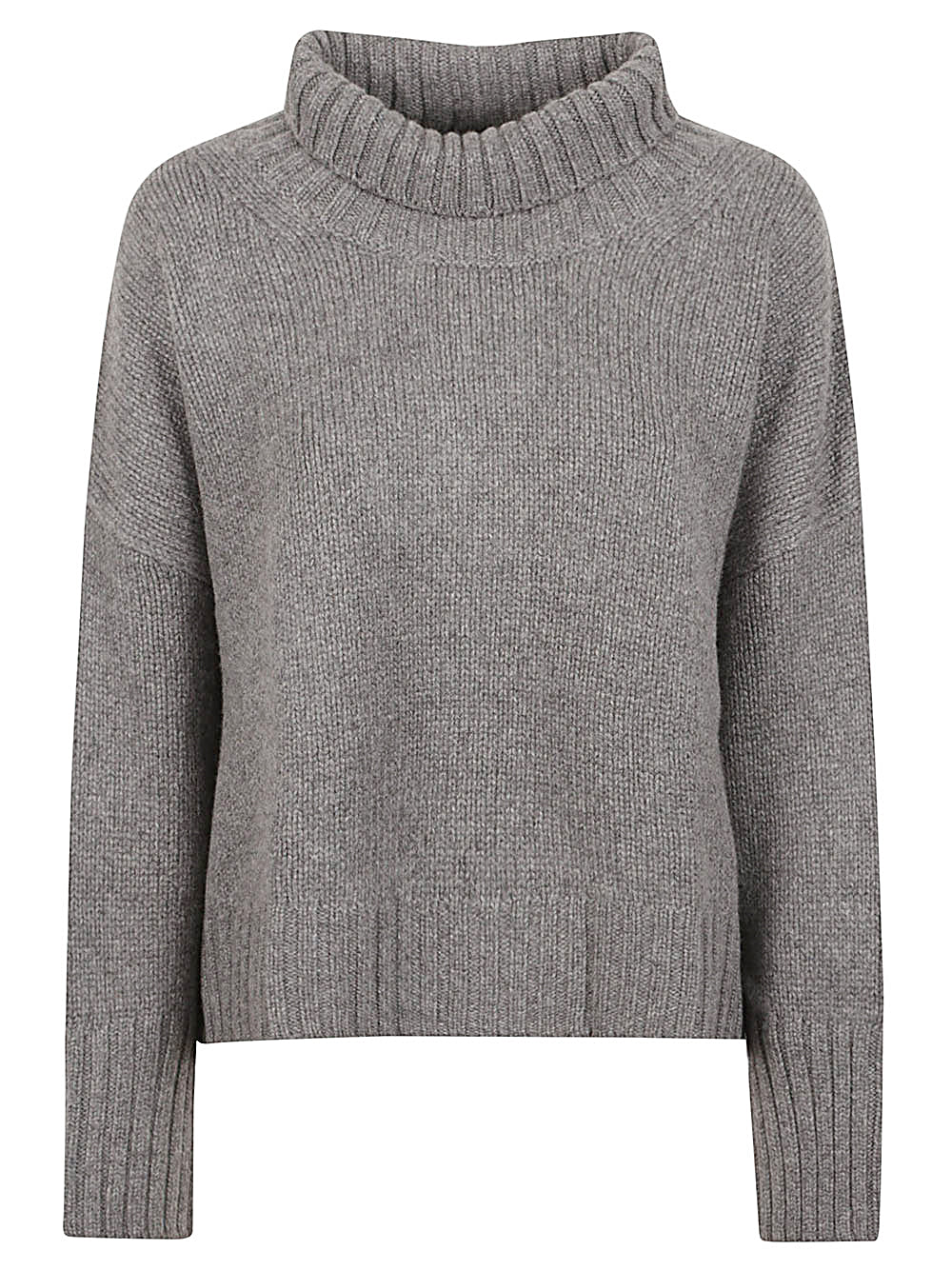 SOFT GOAT Grey Turtleneck Sweater with Dropped Shoulders image 0