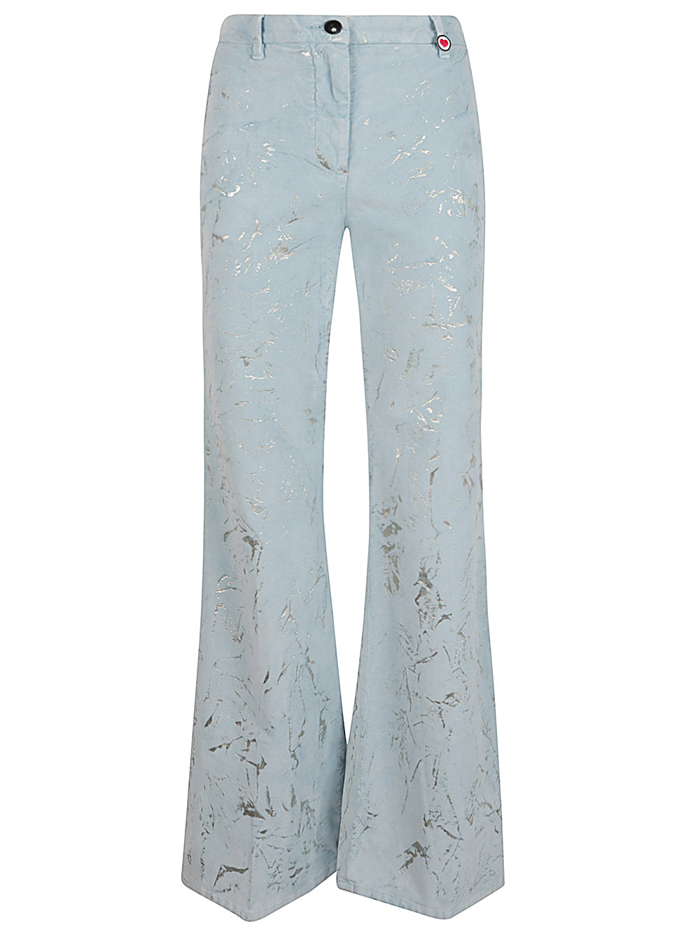 Clear Blue Flare Trousers with Gold Details image 0