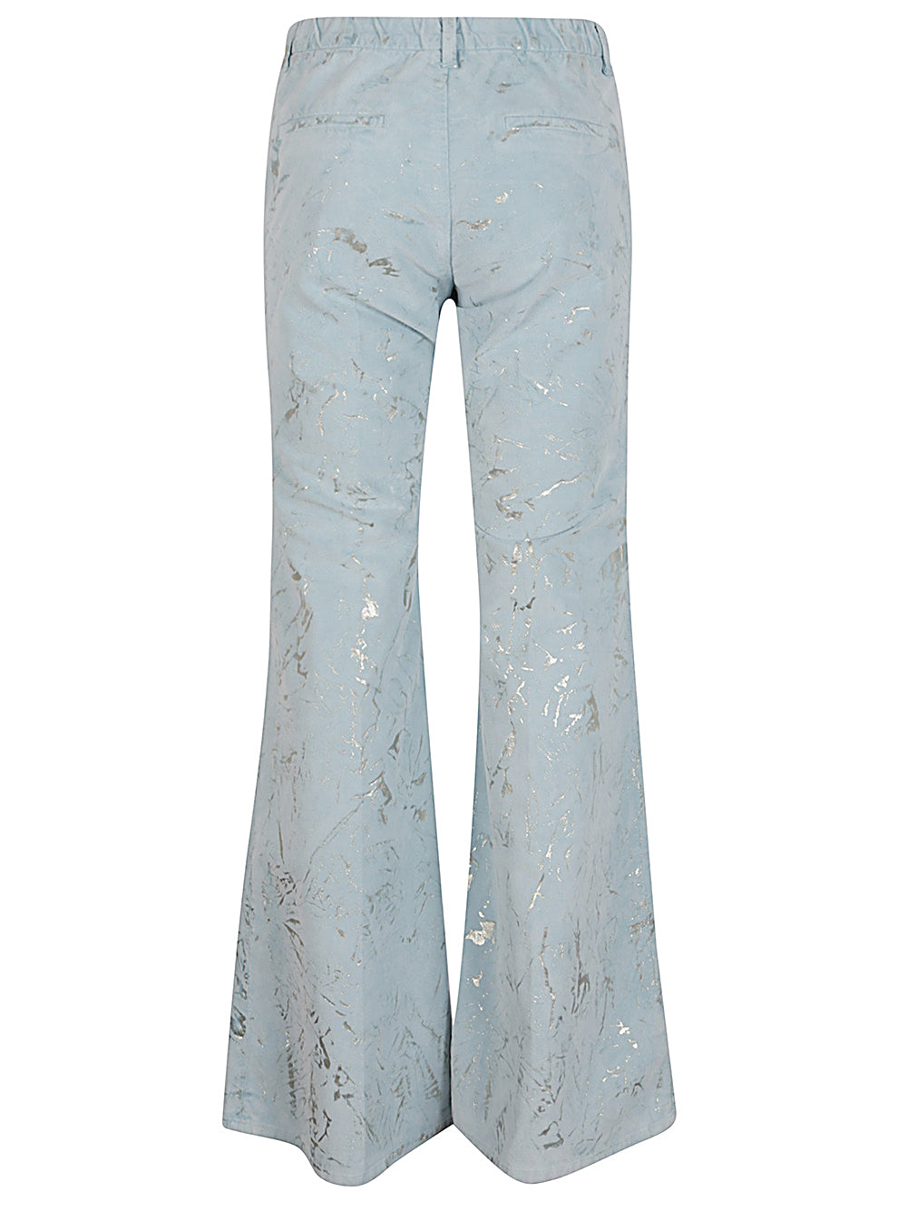 Clear Blue Flare Trousers with Gold Details image 1