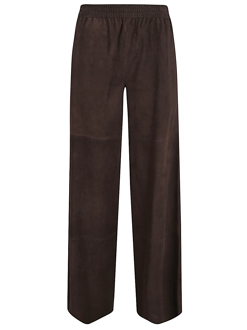 Via Masini 80 Wide Leg Leather Trousers - Dark Green image 0