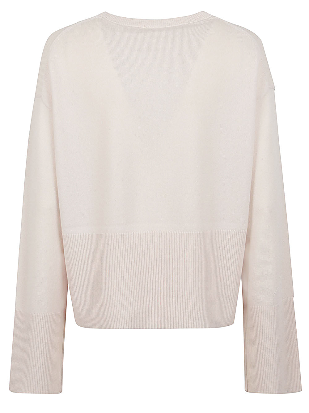 CT PLAGE White Long Sleeve Crew Neck Sweater with Side Slits image 1