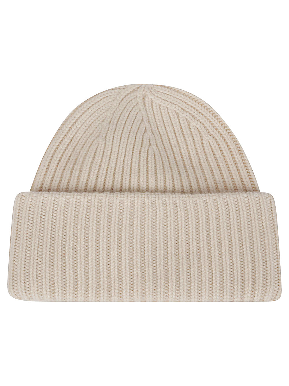 SLEEKEO Soft Goat White Ribbed Beanie with Cuff image 0