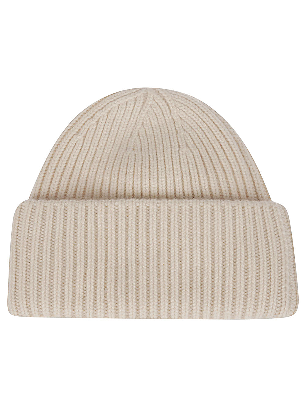 SLEEKEO Soft Goat White Ribbed Beanie with Cuff image 1