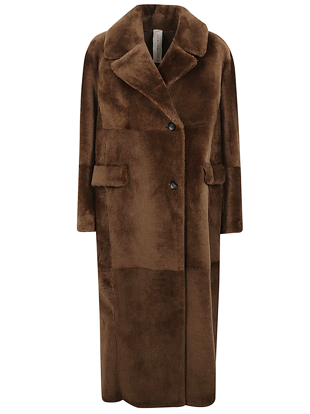 FURLING BY GIANI Brown Double-Breasted Wool Coat image 0