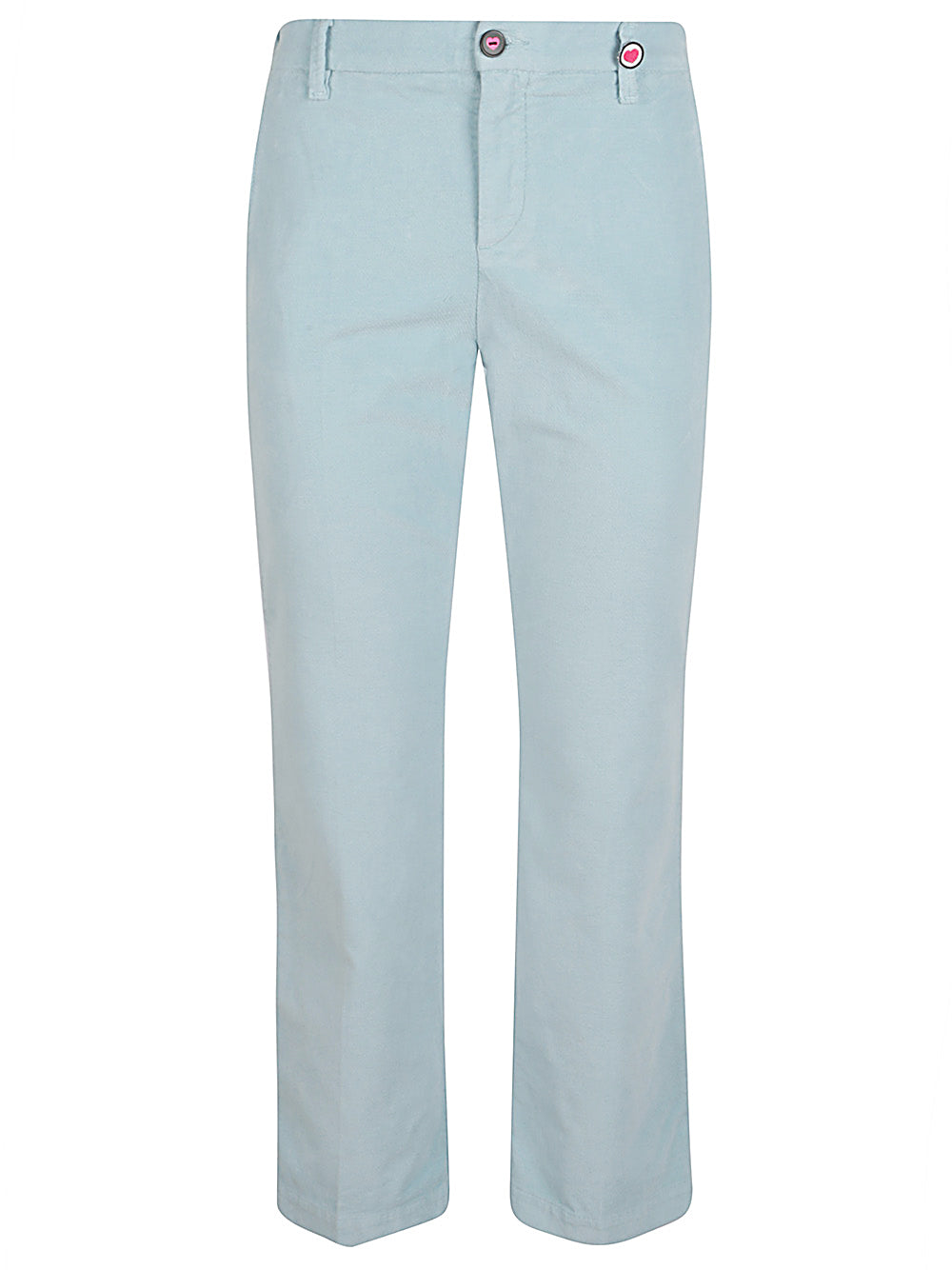 Women's Light Blue Flared Trousers with Drawstring Waist image 0