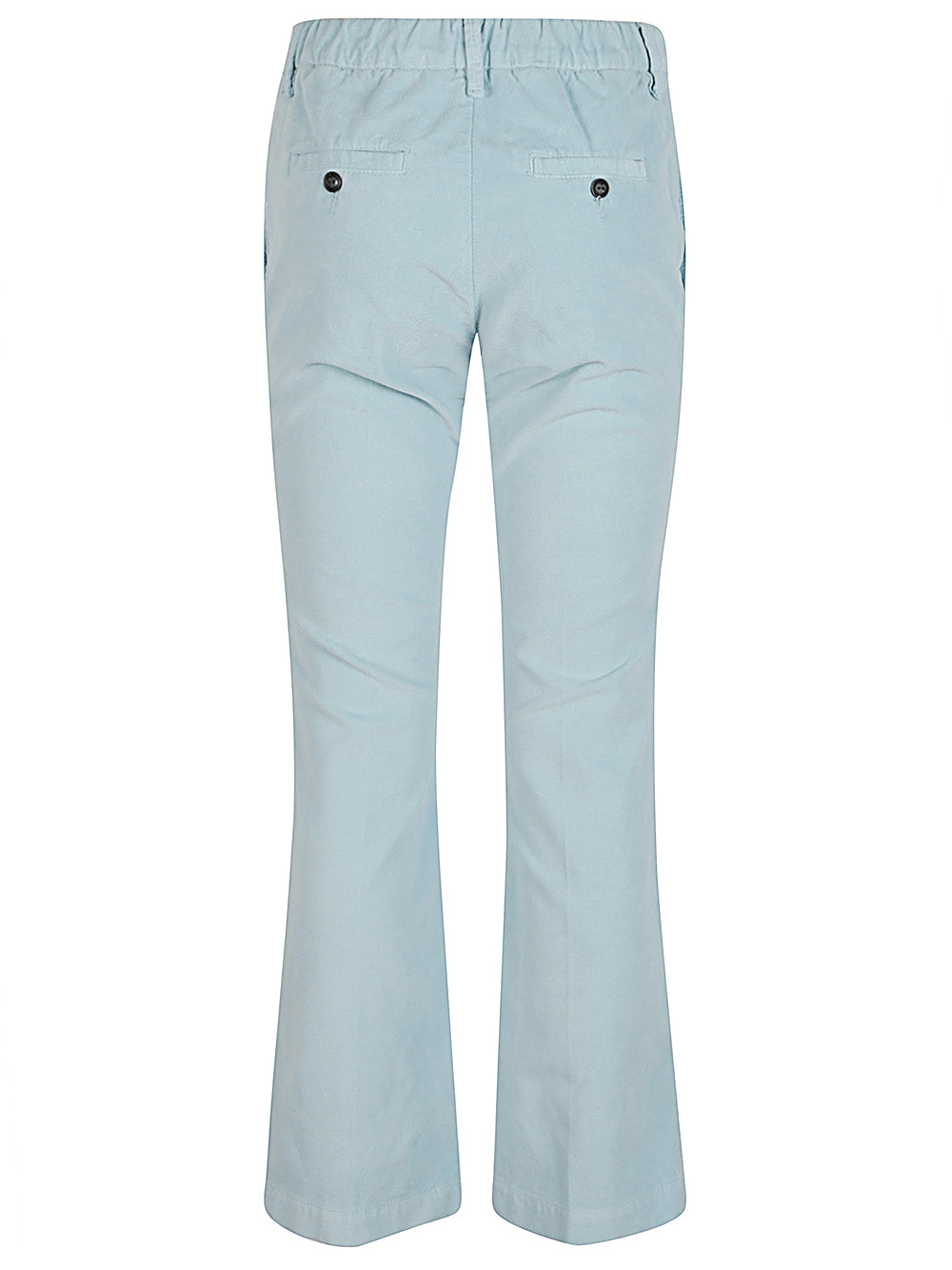 Women's Light Blue Flared Trousers with Drawstring Waist image 1