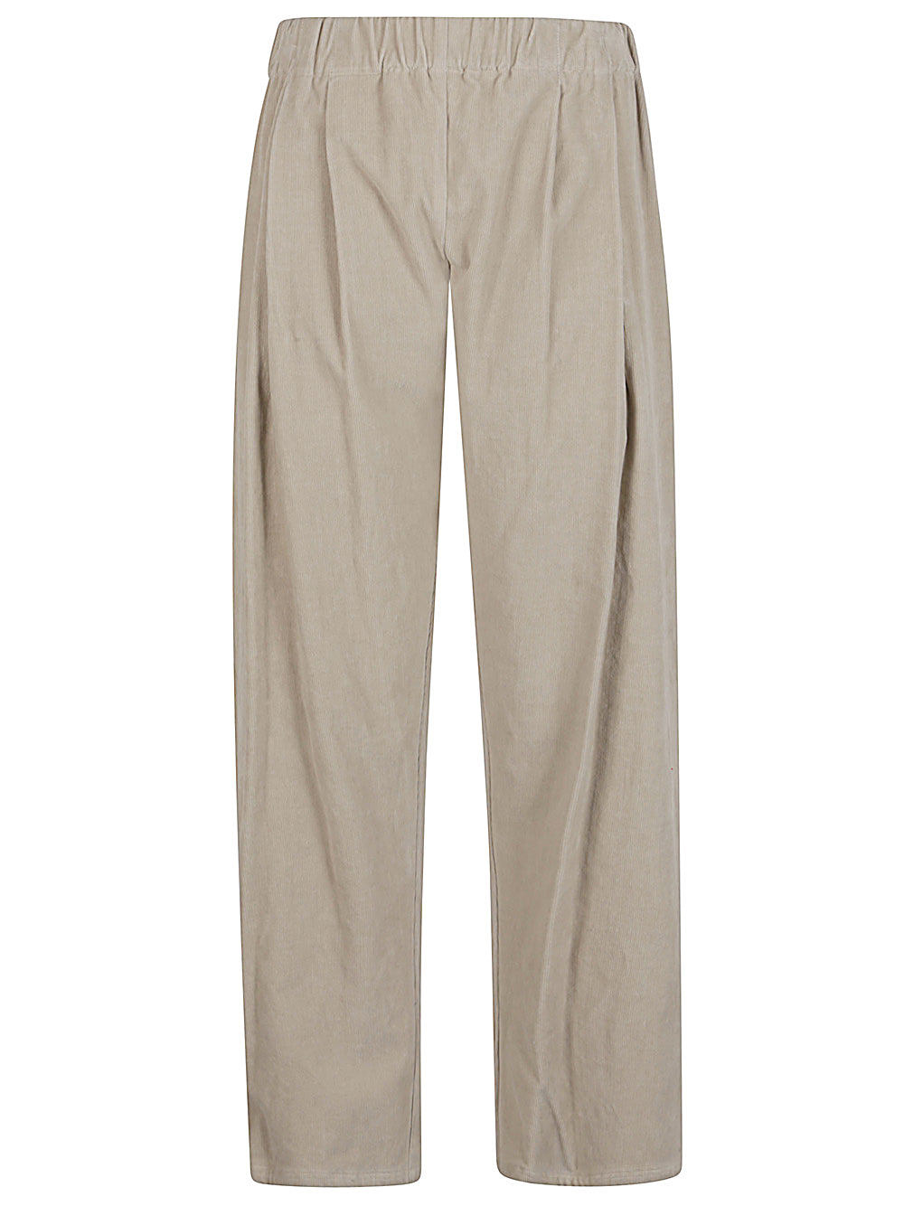 SLEEKEO Beige Straight Leg Trousers with Drawstring Waist image 0