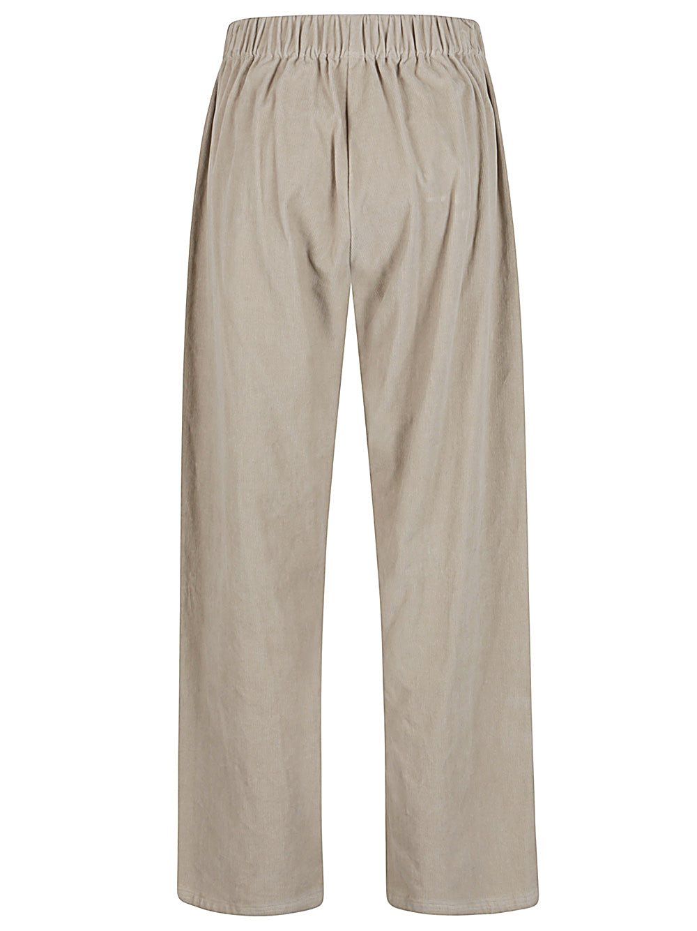 SLEEKEO Beige Straight Leg Trousers with Drawstring Waist image 1