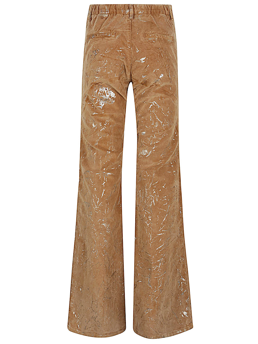 Camel Flared Trousers with Gold Details image 1