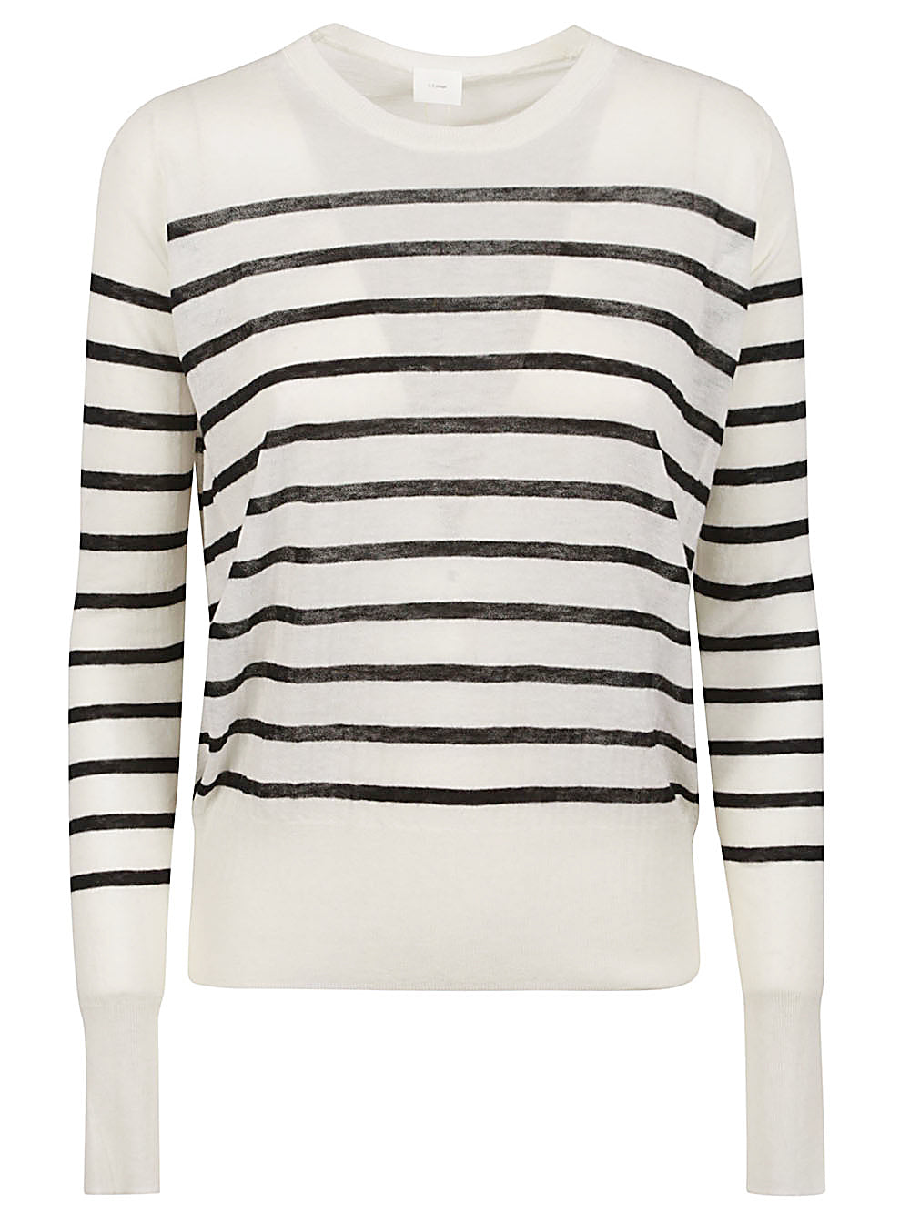 CT PLAGE White Striped Crew Neck Sweater image 0