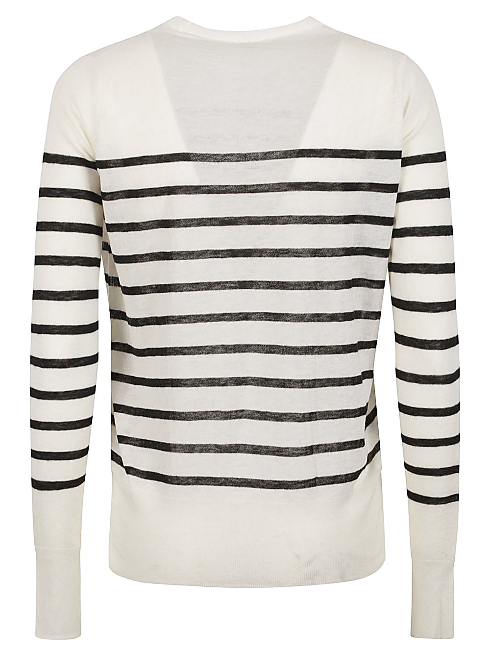 CT PLAGE White Striped Crew Neck Sweater image 1