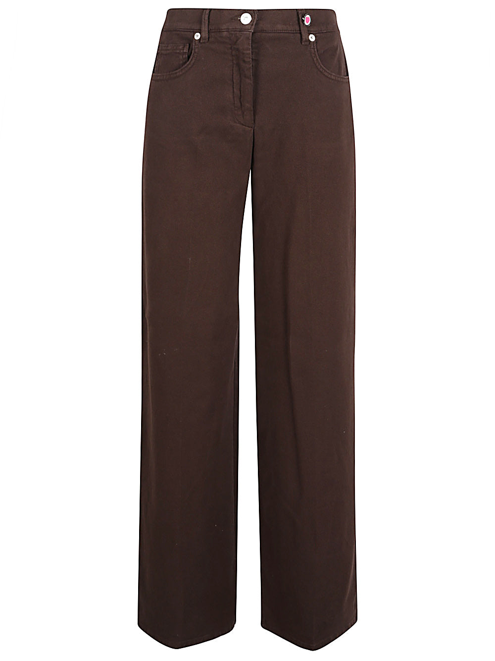 Flared Brown Drawstring Trousers image 0