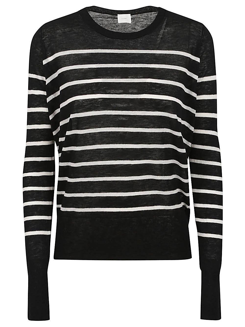 CT PLAGE Striped Crew Neck Sweater - Black image 0