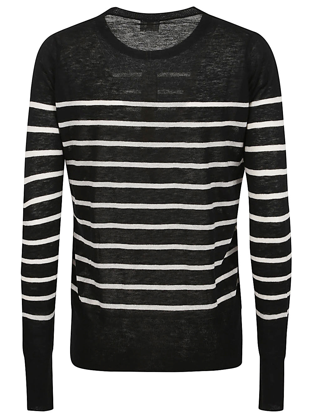 CT PLAGE Striped Crew Neck Sweater - Black image 1