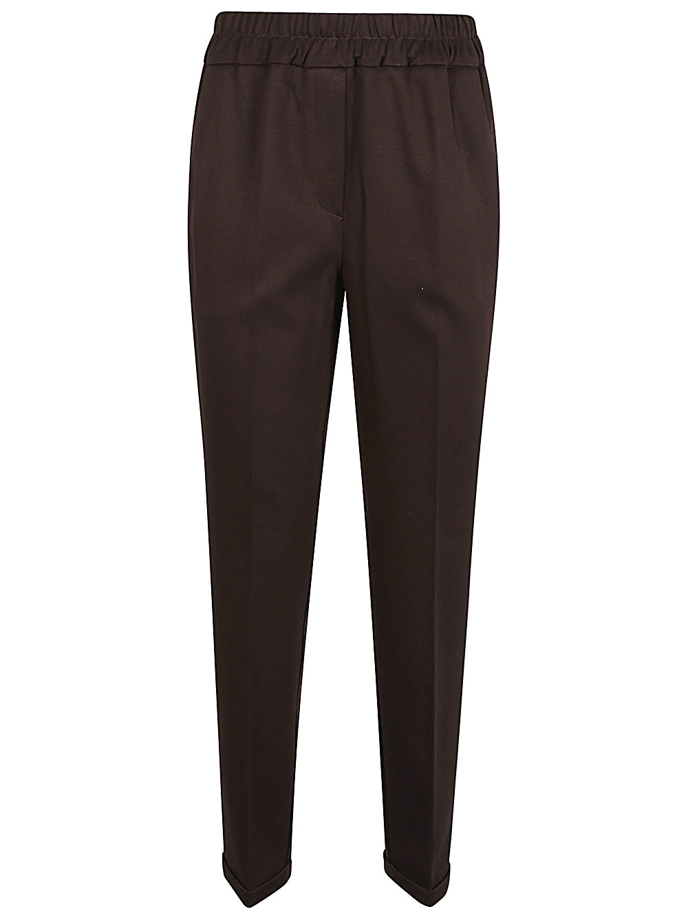 Via Masini 80 Elastic Waist Trousers - Dark Brown image 0