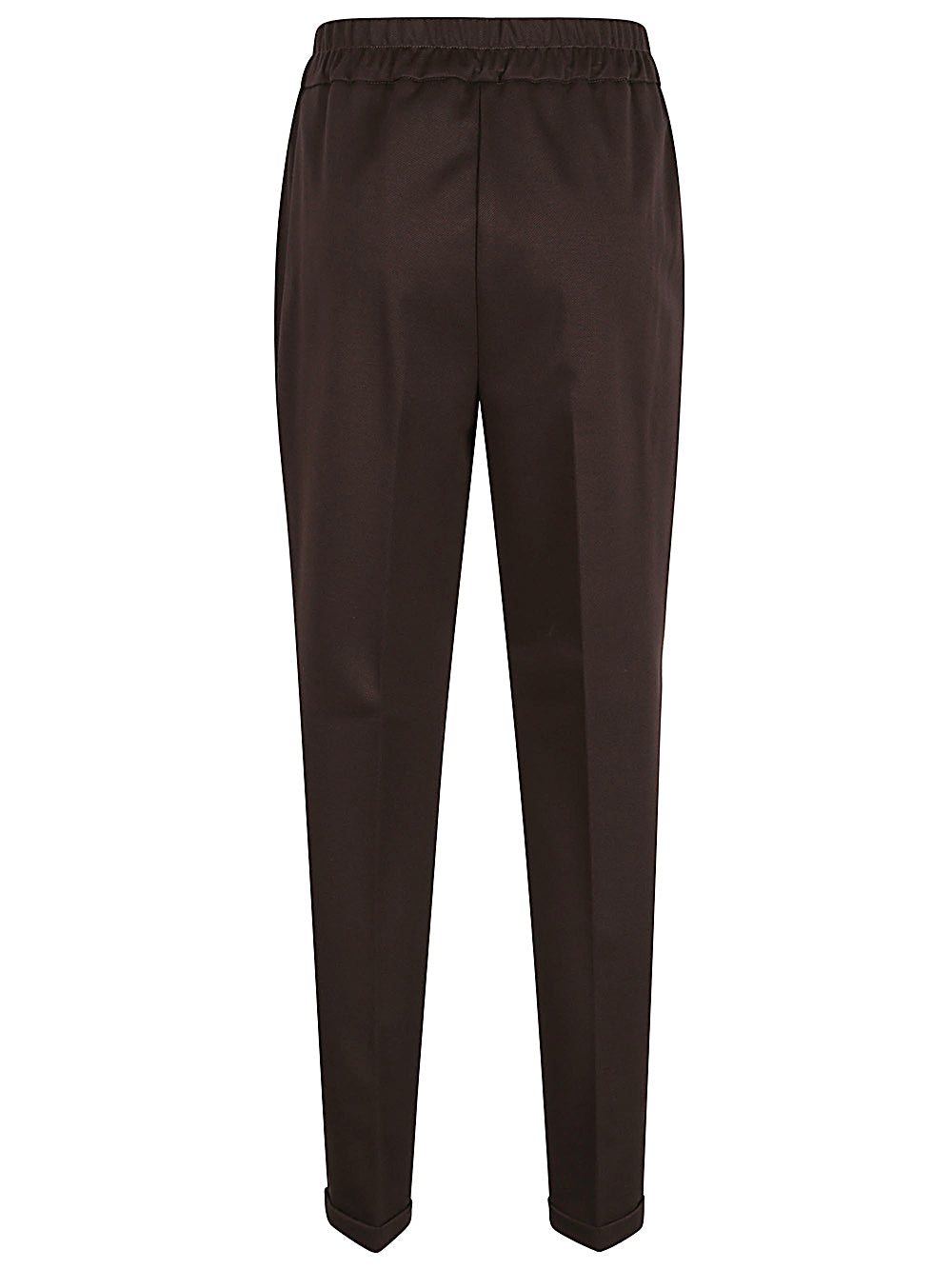 Via Masini 80 Elastic Waist Trousers - Dark Brown image 1