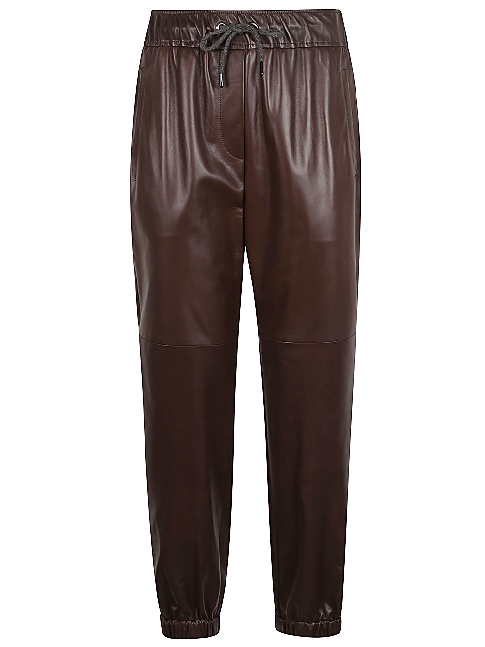 Brunello Cucinelli Straight Leg Leather Trousers - Brown image 0