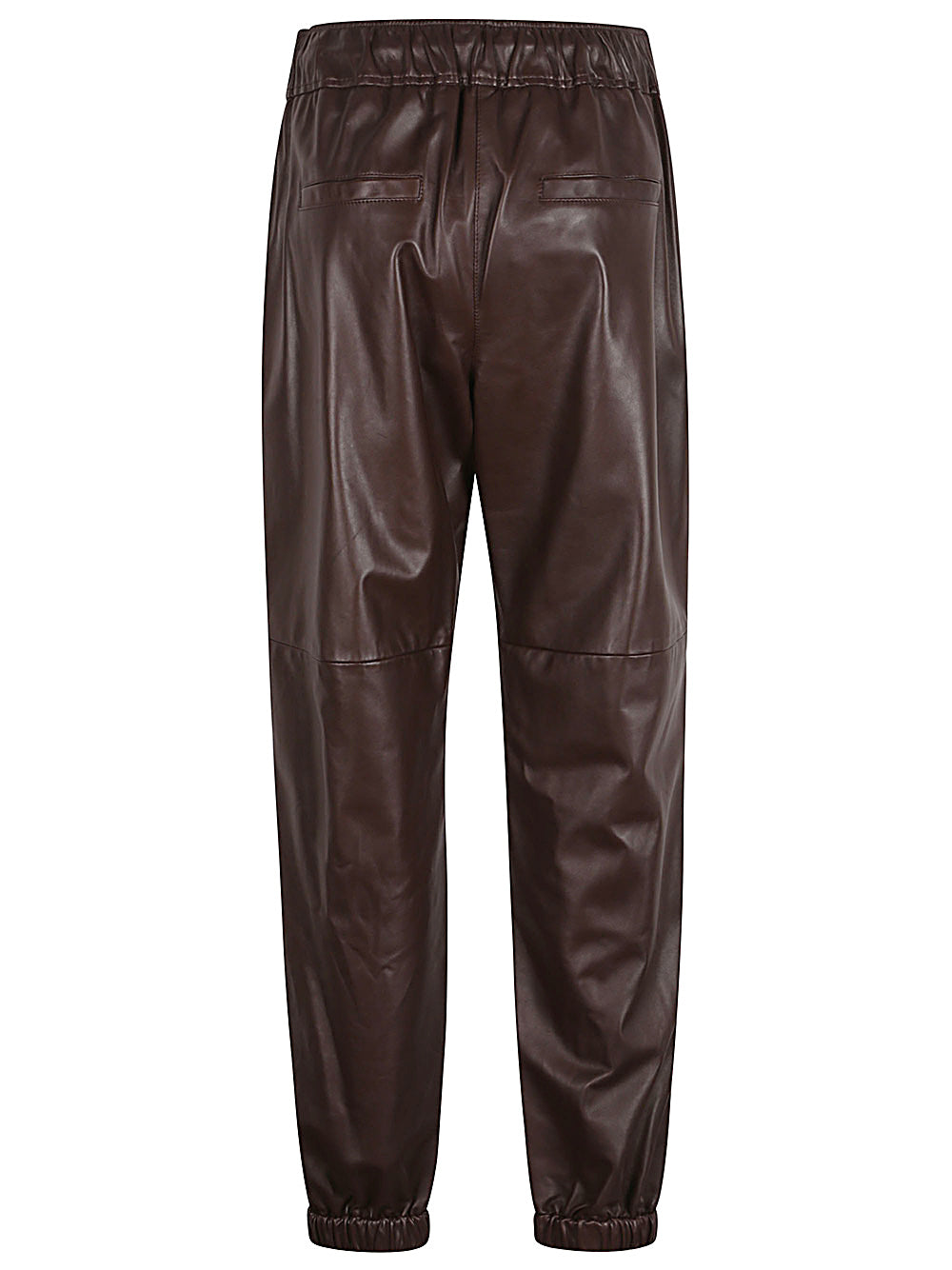 Brunello Cucinelli Straight Leg Leather Trousers - Brown image 1