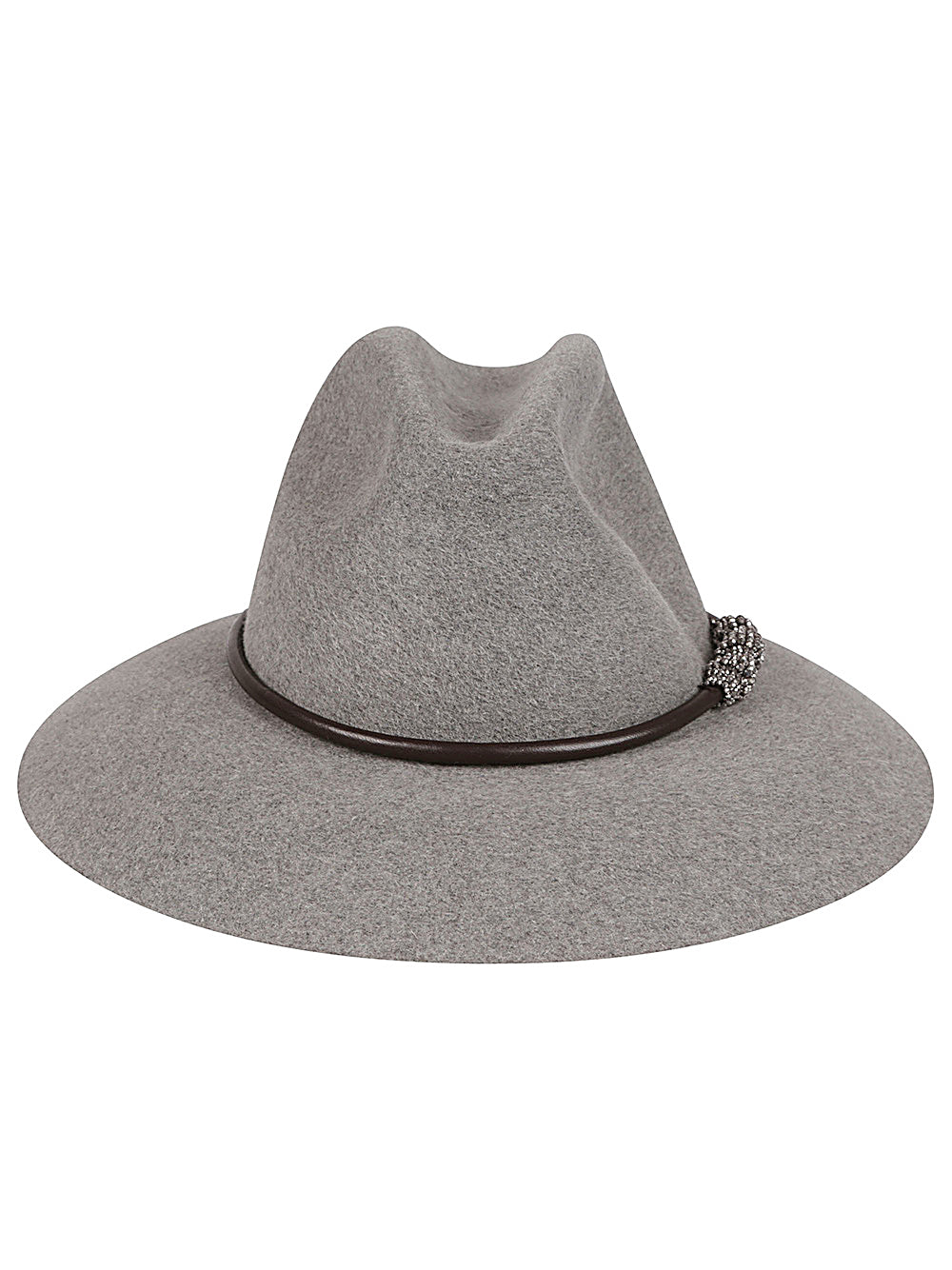 Brunello Cucinelli Grey Wool Fedora Hat image 0