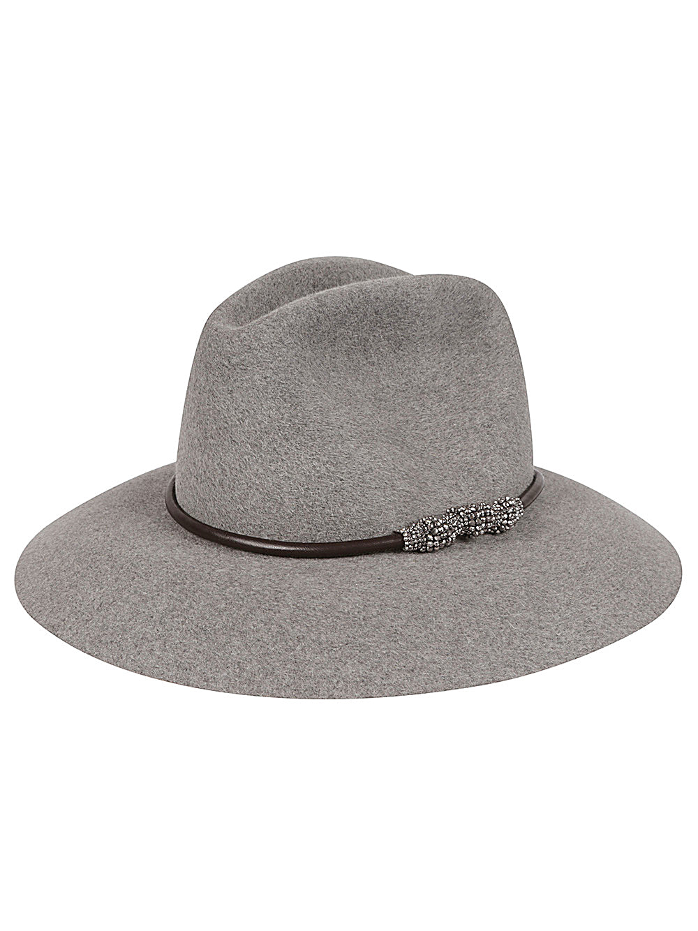 Brunello Cucinelli Grey Wool Fedora Hat image 1