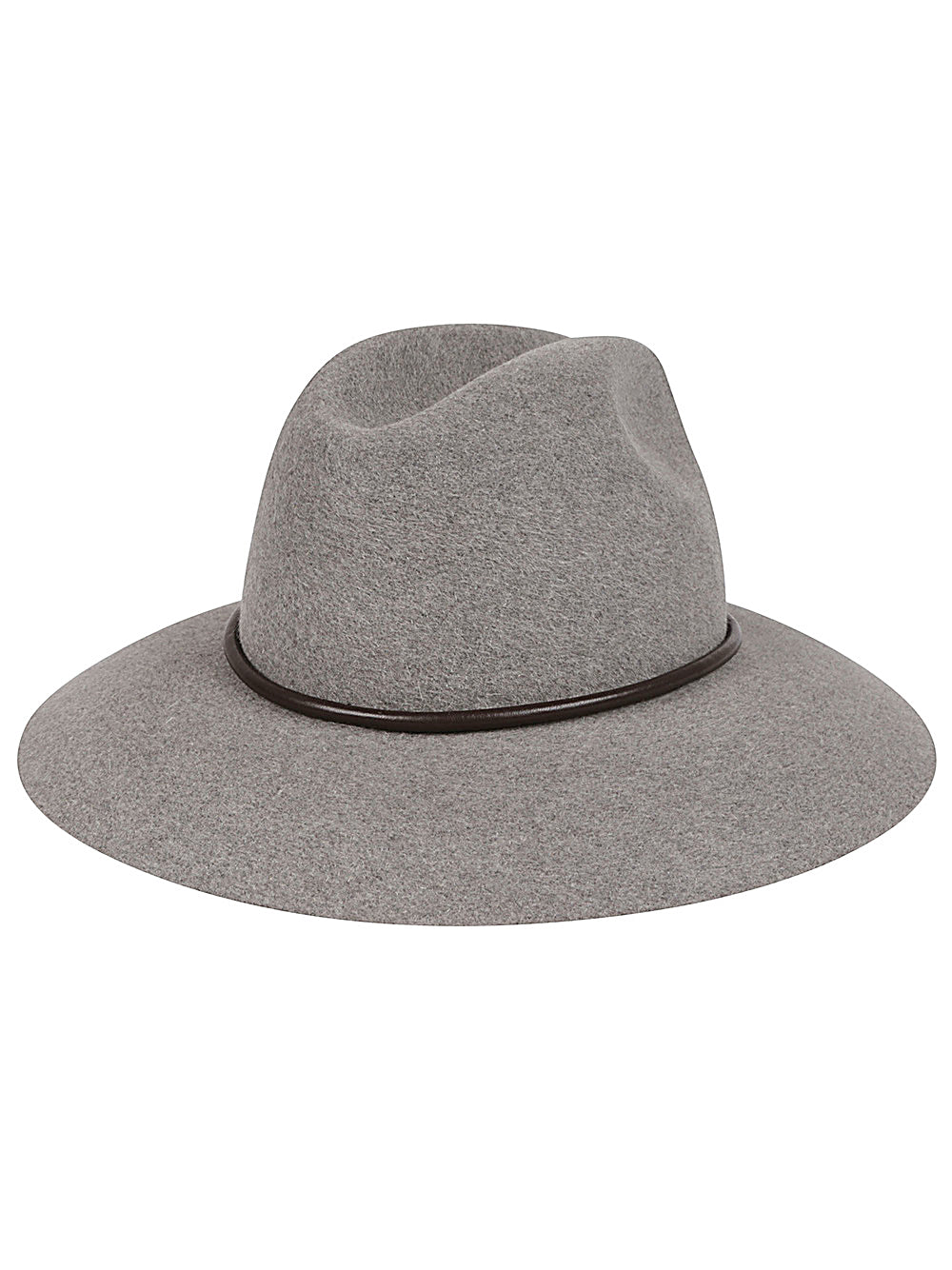 Brunello Cucinelli Grey Wool Fedora Hat image 2