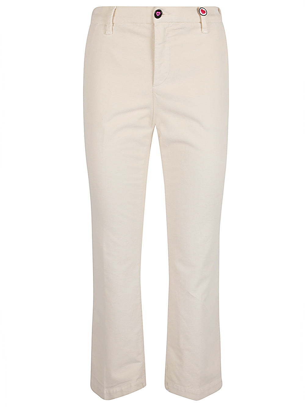 Women's Straight Leg White Trousers with Drawstring Waist image 0