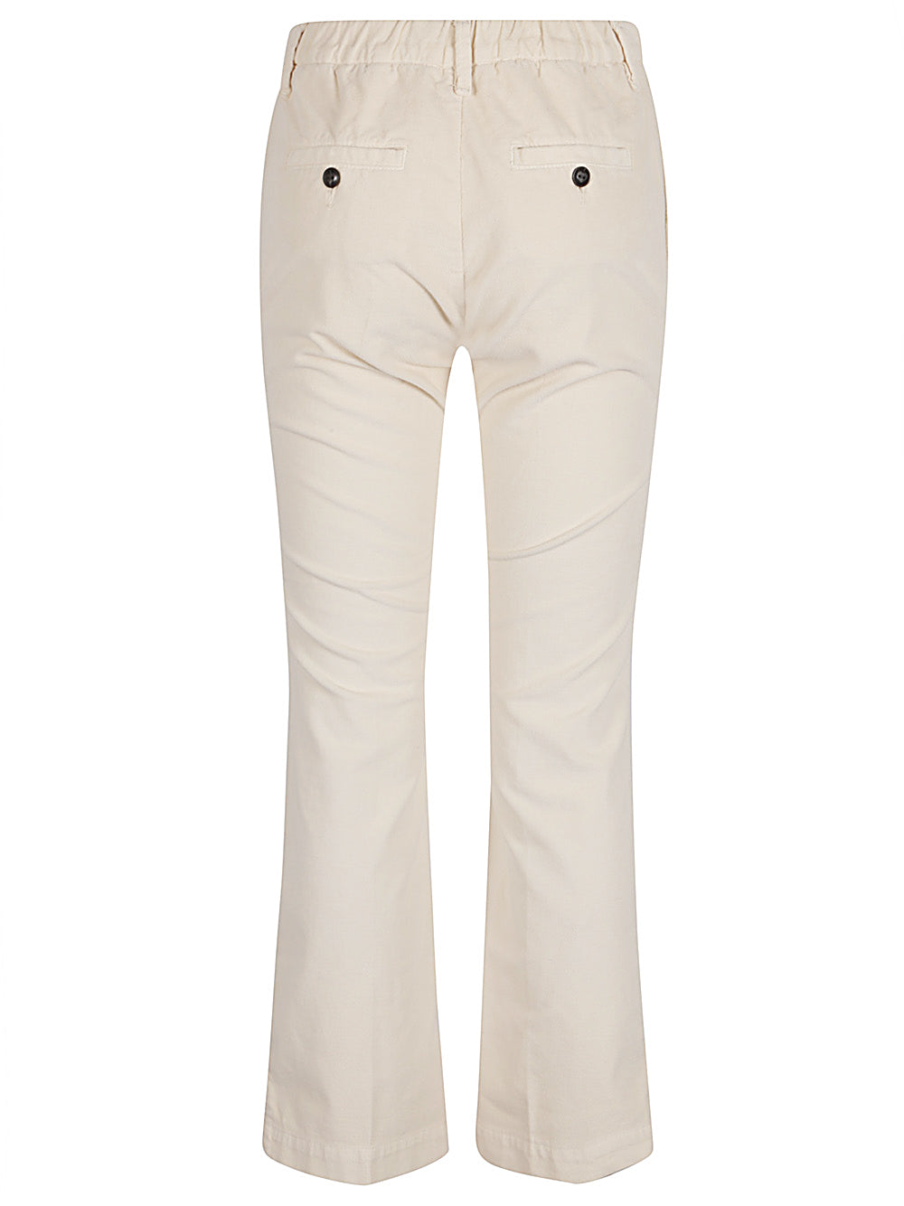 Women's Straight Leg White Trousers with Drawstring Waist image 1