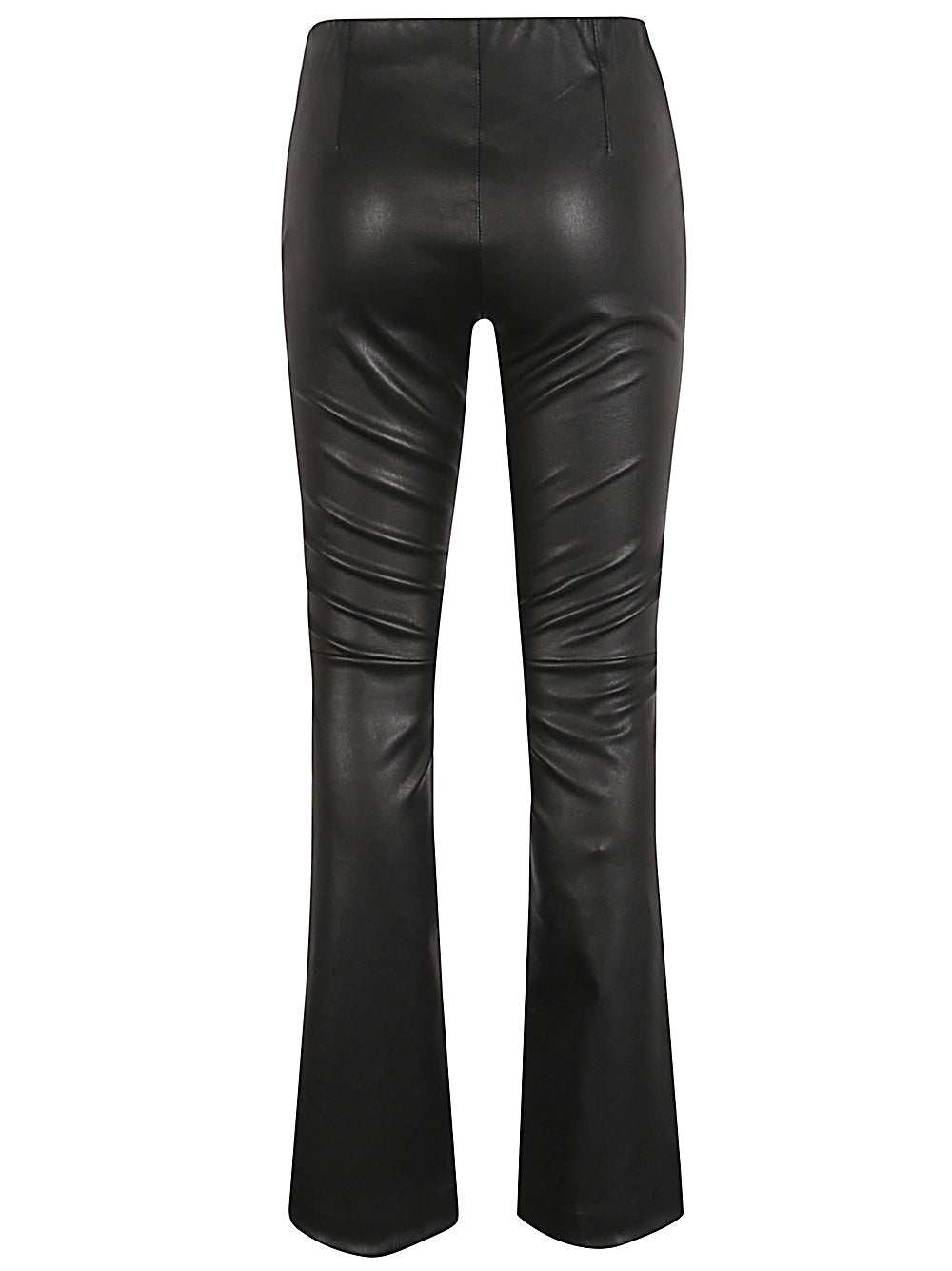 Via Masini 80 Black Leather Trousers with High Waist image 1