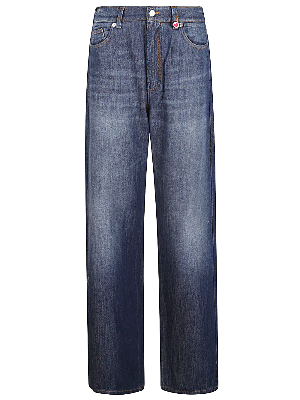 Wide Leg Blue Jeans with Belt Loops image 0