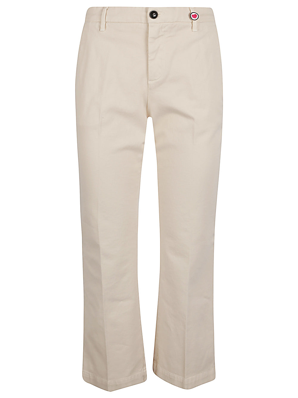 White Flared Trousers with Elastic Waist image 0