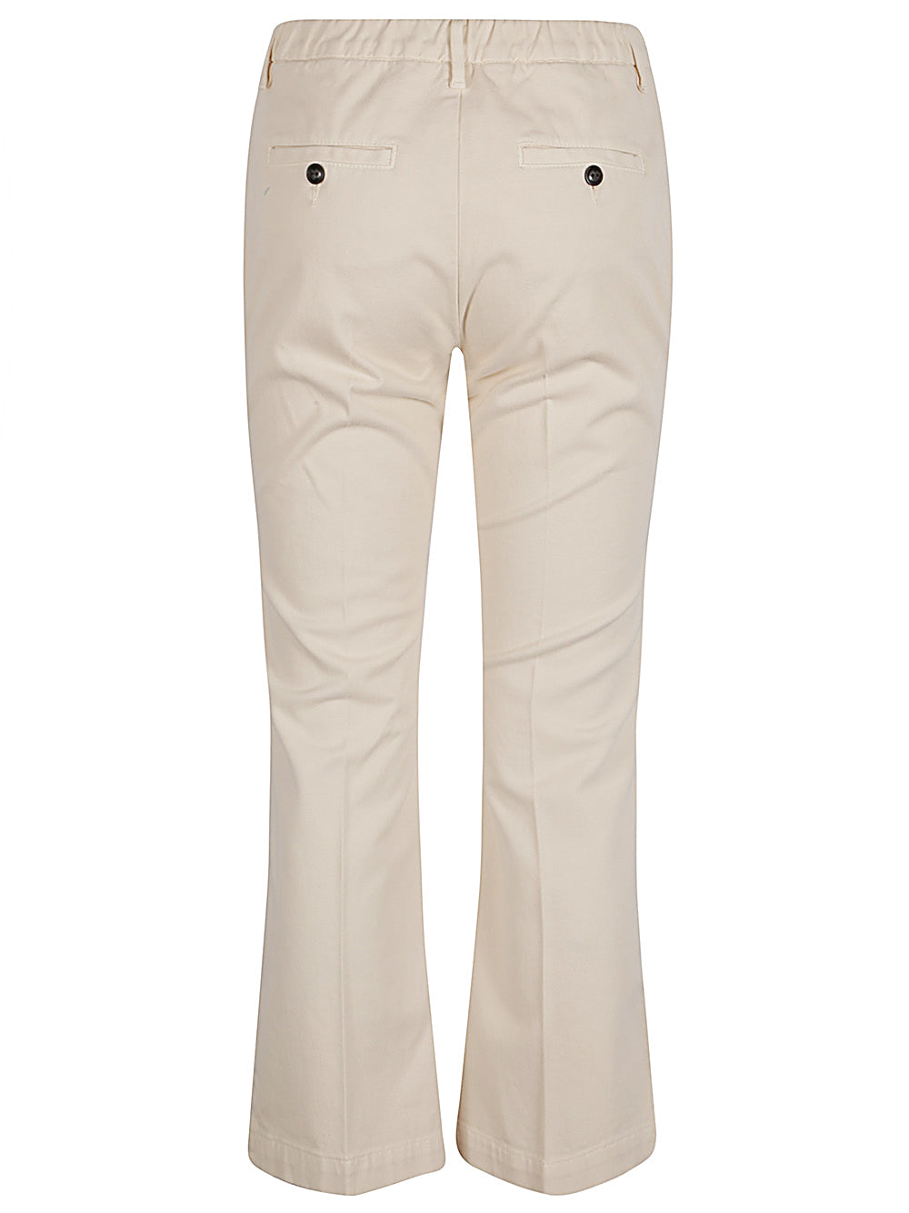 White Flared Trousers with Elastic Waist image 1