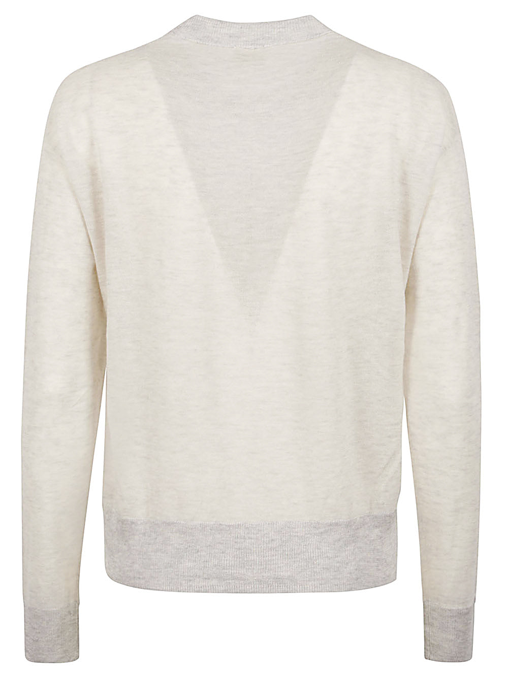 CT PLAGE Grey Ribbed Crew Neck Sweater with Flared Cut image 1