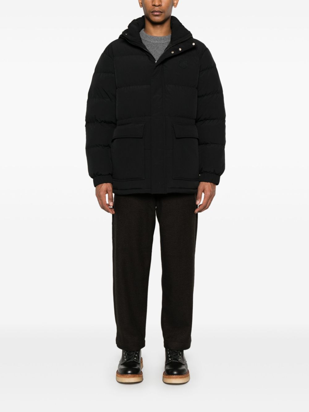 MAISON KITSUNE Black Water-Resistant Padded Coat image 2