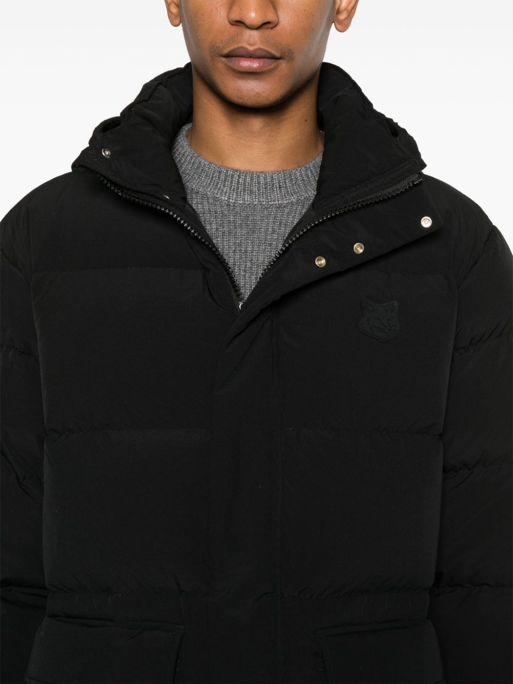 MAISON KITSUNE Black Water-Resistant Padded Coat image 4