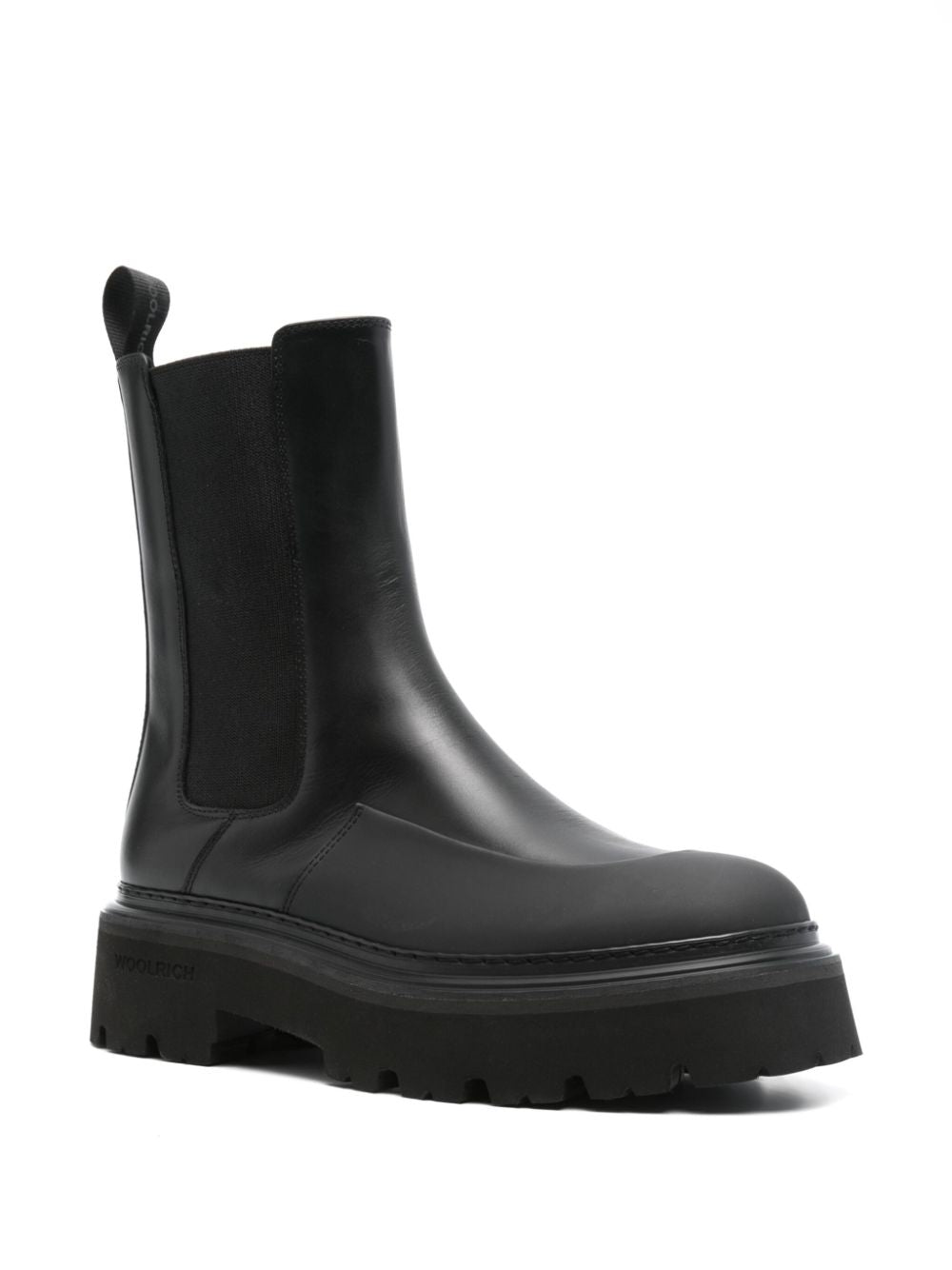 Woolrich Black Calf Leather Ankle Boots image 3