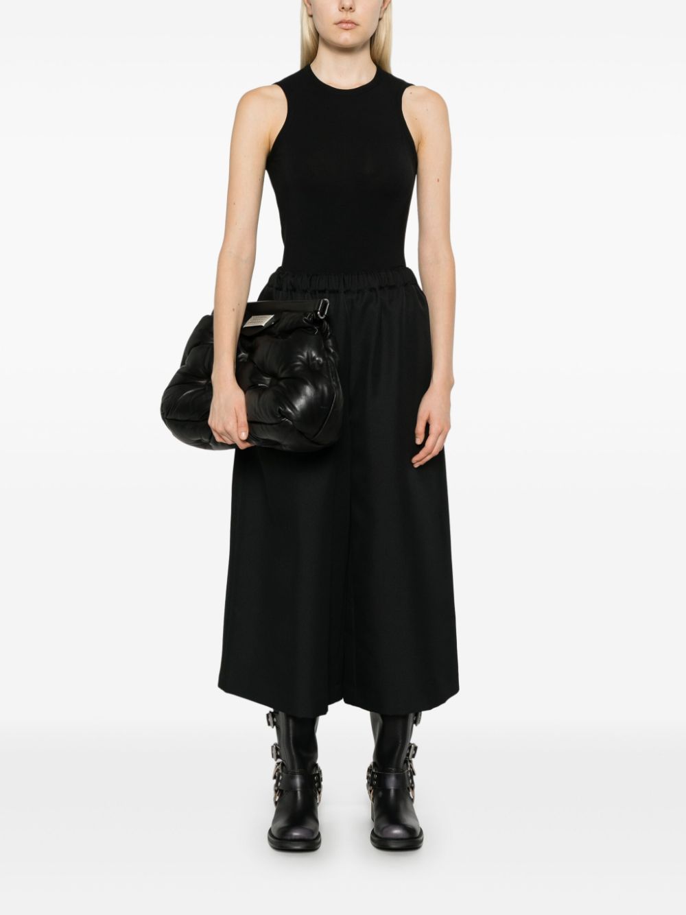 Comme des Garçons Wide Leg Cropped Trousers - Black image 2