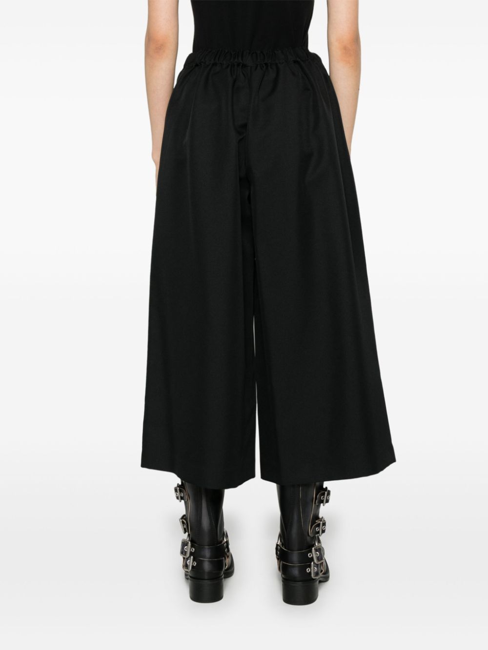 Comme des Garçons Wide Leg Cropped Trousers - Black image 3