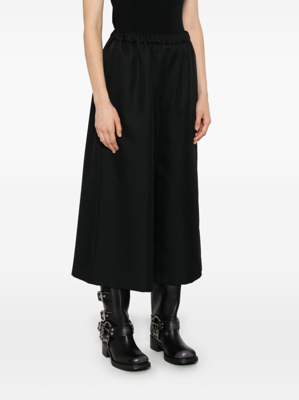 Comme des Garçons Wide Leg Cropped Trousers - Black image 4