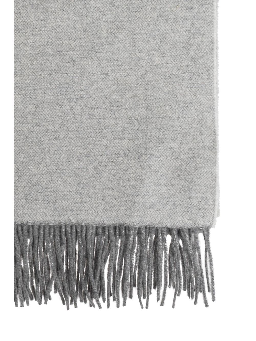 Emporio Armani Grey Wool Blend Intarsia-Knit Logo Scarf image 3