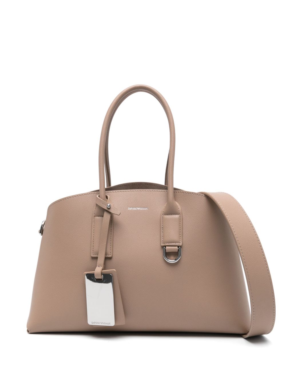 Emporio Armani Capsule Beige Calf Leather Tote Bag image 0