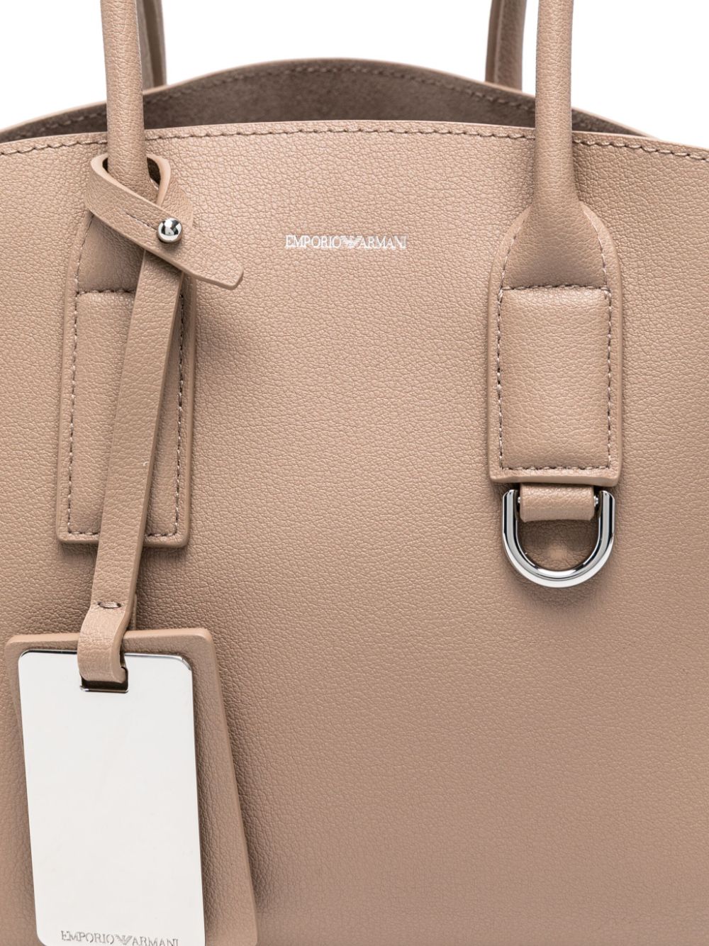 Emporio Armani Capsule Beige Calf Leather Tote Bag image 2