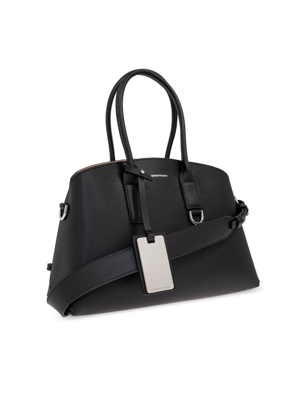 Emporio Armani Capsule Black Faux Leather Tote Bag image 1