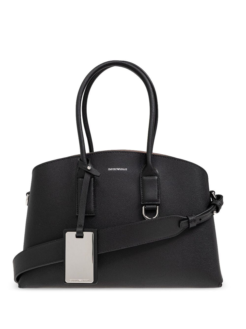 Emporio Armani Capsule Black Faux Leather Tote Bag image 0