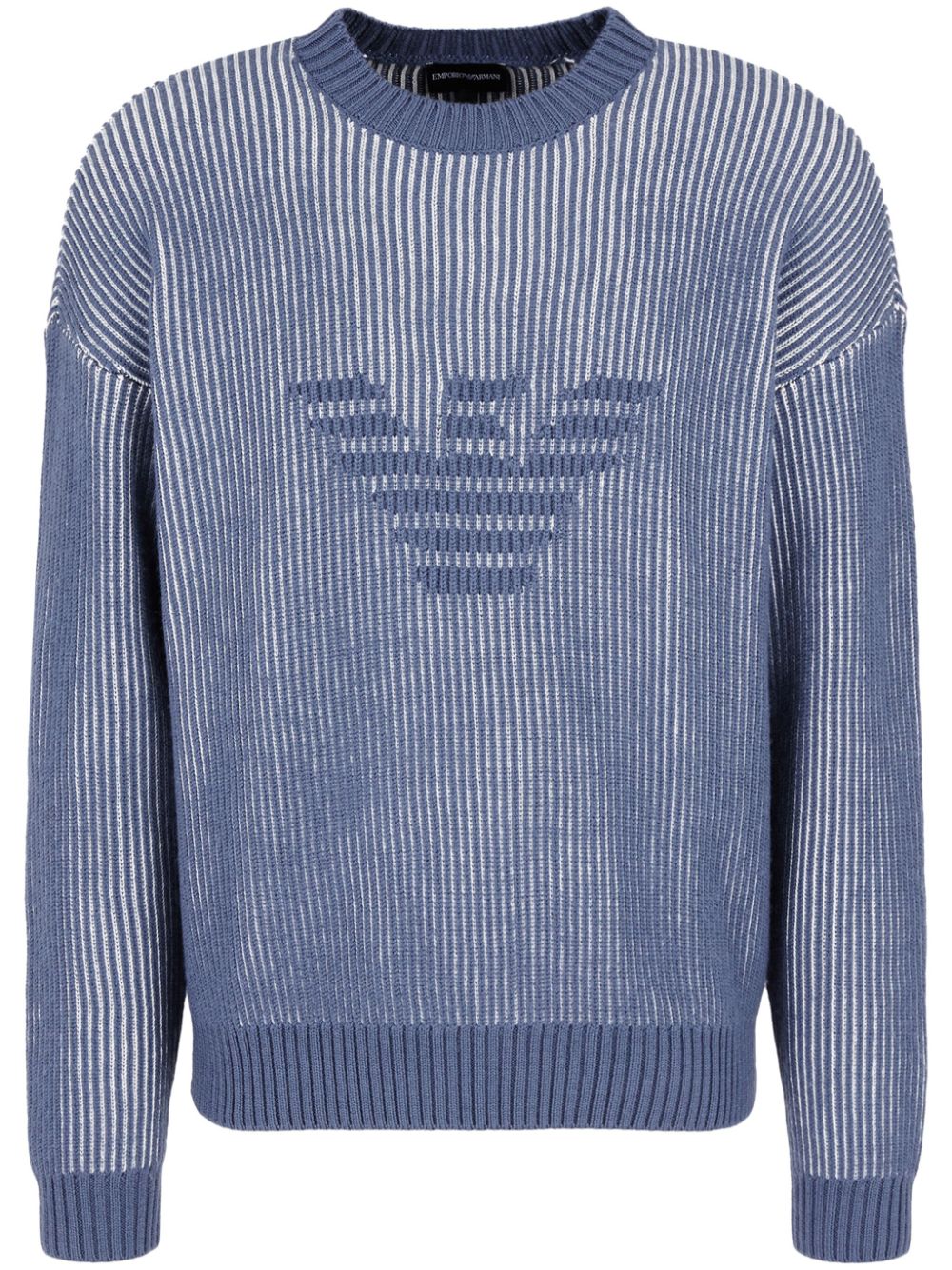 Emporio Armani Men's Two-Tone Fisherman Knit Sweater - Clear Blue image 0