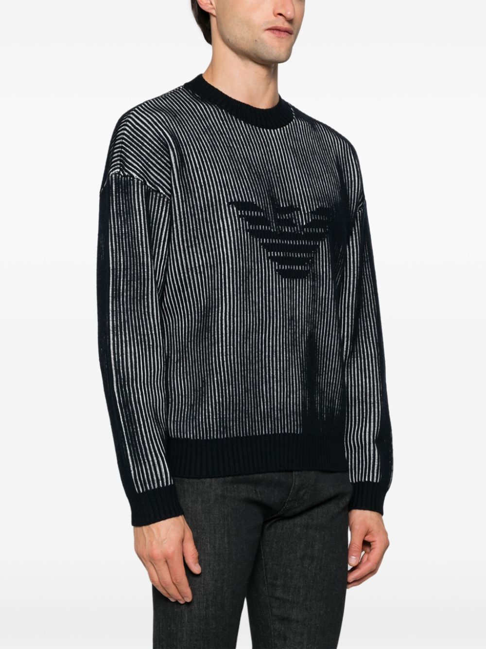 Emporio Armani Two-Tone Fisherman's Knit Sweater image 1