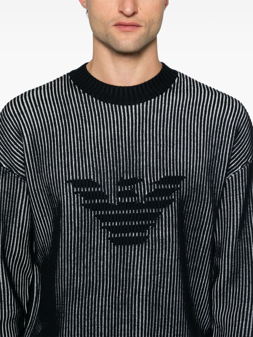 Emporio Armani Two-Tone Fisherman's Knit Sweater image 2