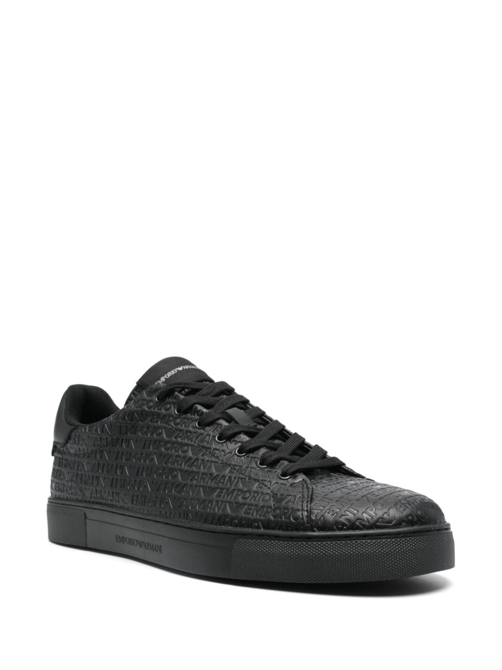 Emporio Armani Men's Black Calf Leather Sneakers image 1