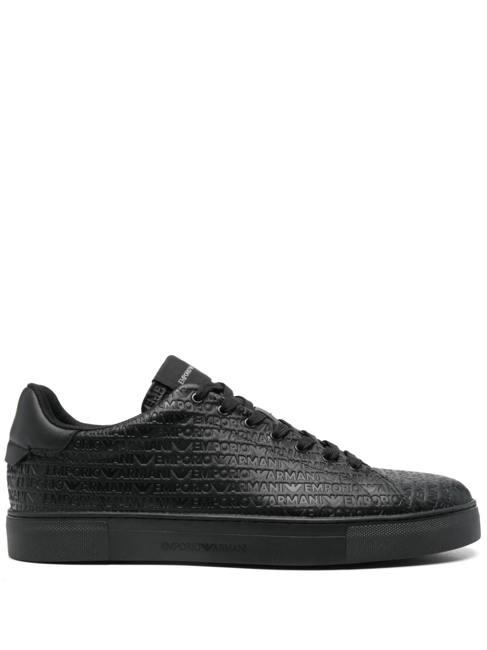 Emporio Armani Men's Black Calf Leather Sneakers image 0