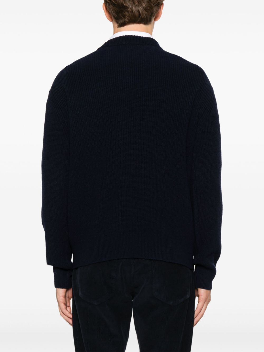 MAISON KITSUNE Fox Head Wool Sweater - Blue image 1